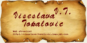 Višeslava Topalović vizit kartica